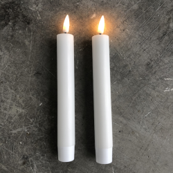 Hvide LED Kronelys 2stk 150mm