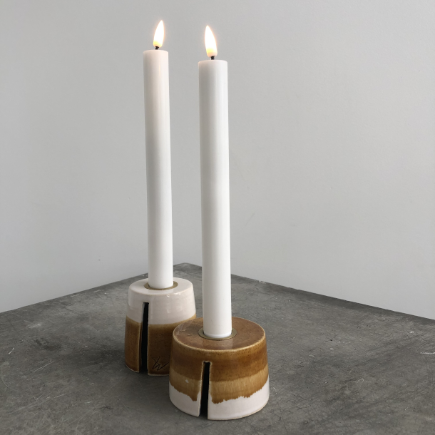 Hvide LED Kronelys 2stk 240mm