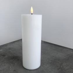 Hvidt LED Bloklys Diameter 75x200mm