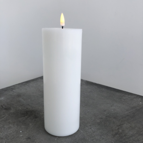 Hvidt LED Bloklys Diameter 75x200mm