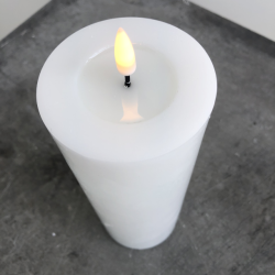 Hvidt LED Bloklys Diameter 75x200mm