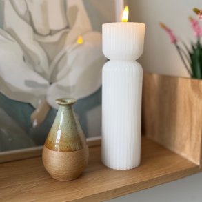 Bloklys LED rillet hvid 22 x 6,5 cm