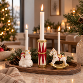 Jule lys s�t keramik snowman & drum - 3 dele til lys