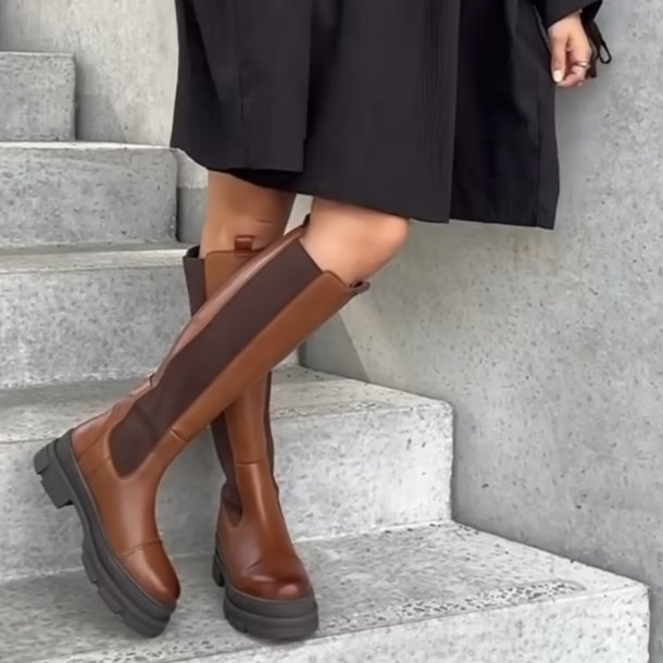 Lang Stvle THE FOLLOW BOOT Cognac skind str 36-41