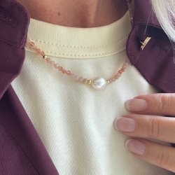 Halskde SUNELLA ROSE Halskde forgyldt slv