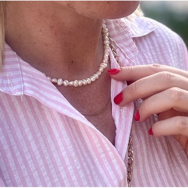 Stribet kjole bomuld str. S-xl