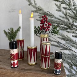 Lysestage/vase tromme D5x16cm keramik 