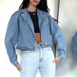 Denim jakke short - str S-L