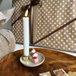 Hvide kronelys LED 2 stk.  2,2 x 15 cm 