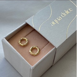 restikker TWISTED SMALL Forgyldt Slv