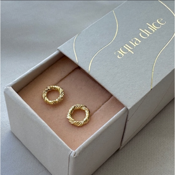 restikker TWISTED SMALL Forgyldt Slv