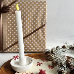  Hvide kronelys LED 2 stk.  2,2 x 24cm 