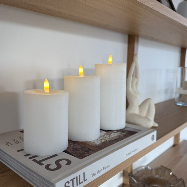 Rustik LED bloklys i s�t af 3