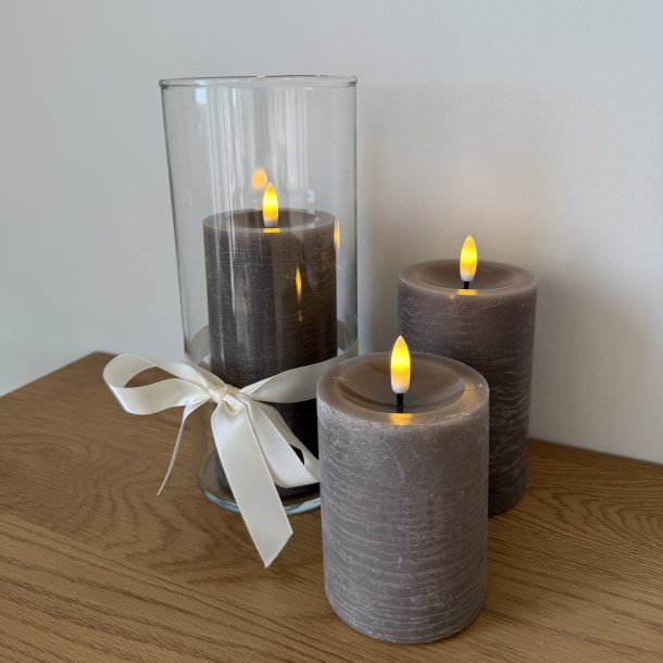 Rustik LED bloklys i s�t af 3