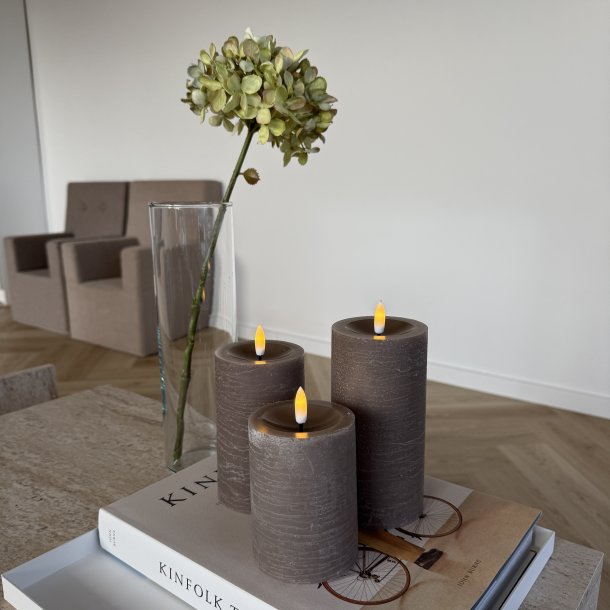 Rustik LED bloklys i s�t af 3