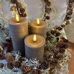 Rustik LED bloklys i st af 3