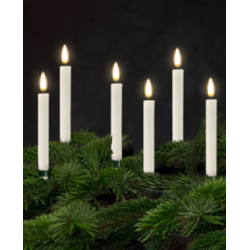 Juletrslys LED 6 stk - coated med stearin