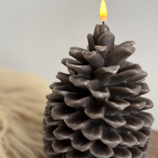 LED lys kogle H 18 cm brun