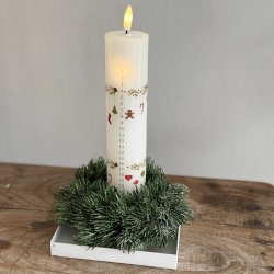 Lrkekrans med sne  17 cm