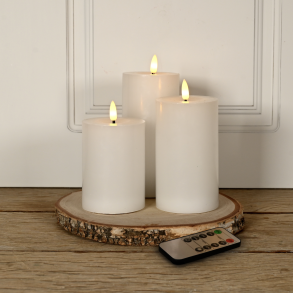 LED bloklys med fjernbetjening - st med 3