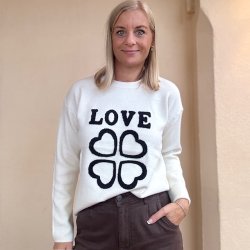 Bluse Love i tt strik str M-XL