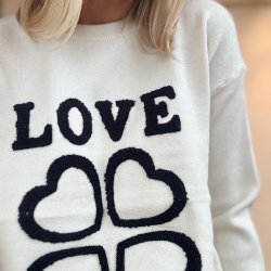 Bluse Love i tt strik str M-XL