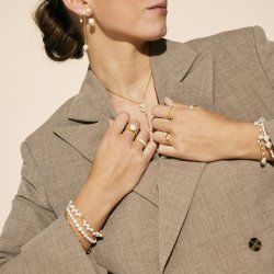 �reringe LUNA DOUBLE - Forgyldt S�lv