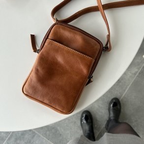 Mobiltaske Cow skind raw Cognac