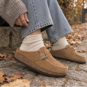 Slipper med sp�nde ruskind str. 36-42