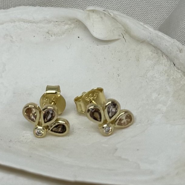 reringe NORA FLOWER BROWN - Forgyldt