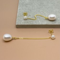 restikker MEGAN m. kde og hvid perle forgyldt 