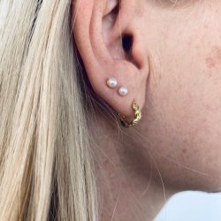 restikker simple pearl forgyldt