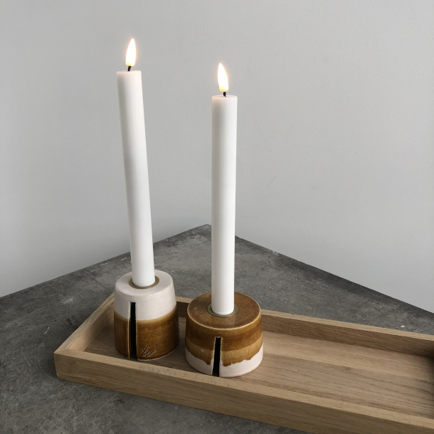 Hvide LED Kronelys 2stk 240mm