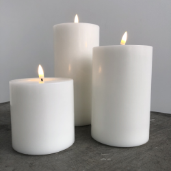 Hvidt LED Bloklys Diameter 100x200mm