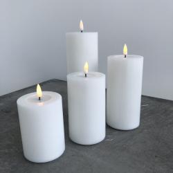 Hvidt LED Bloklys Diameter 75x200mm