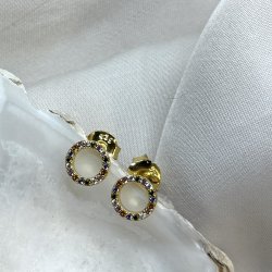 �restikker PASTEL CIRCLE forgyldt s�lv