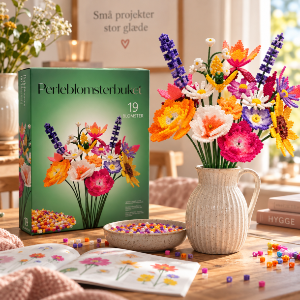 Lav selv blomsterbuket af perler � DIY perleblomster 3 varianter