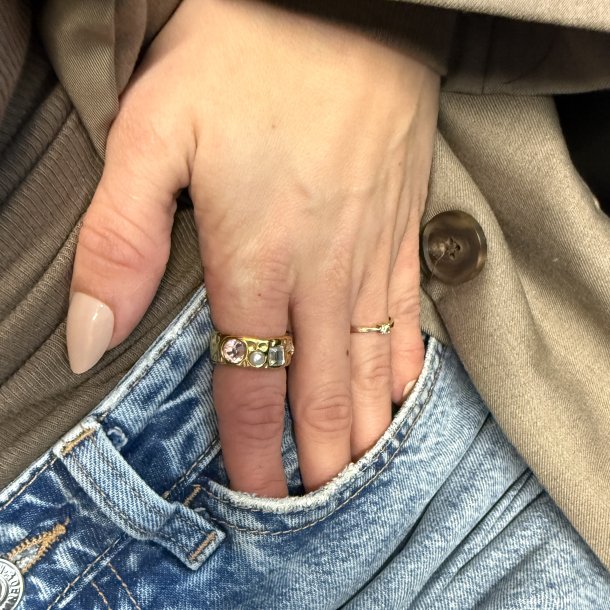 Fingerring PASTEL - Guldbelagt vandfast