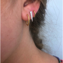 Hoops - Twisted small Forgyldt slv