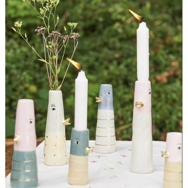 Vase ansigt med nb keramik lilla