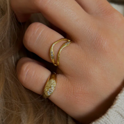 Fingerring SENA elements forgyldt slv