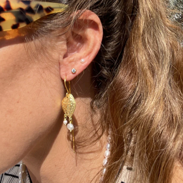 BIBBIE perle retrde forgyldt slv