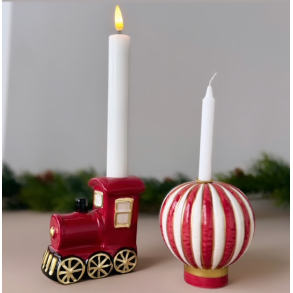 Figur t/kertelys tog og ballon keramik rd