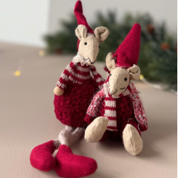 Musepar sidde 18cm stof