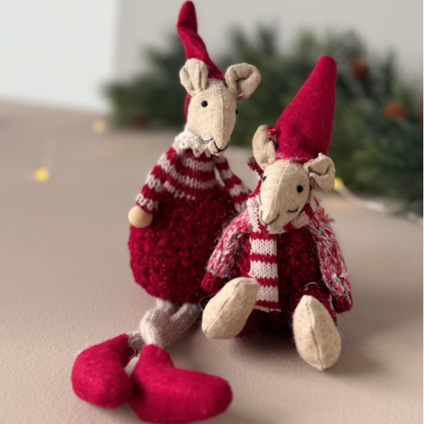 Musepar sidde 18cm stof