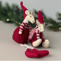 Musepar sidde 18cm stof