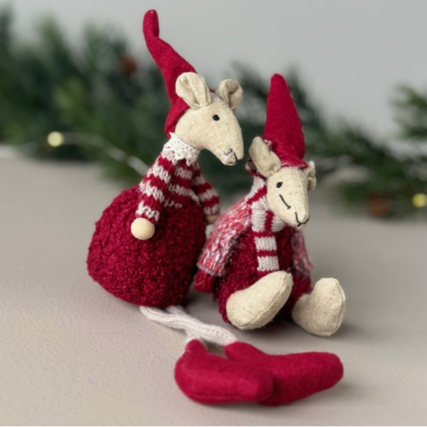 Musepar sidde 18cm stof