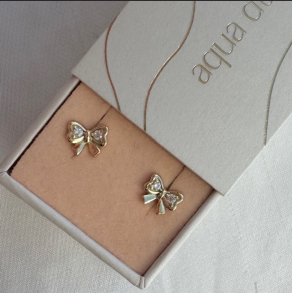 restikker NICE BOW  Forgyldt Slv