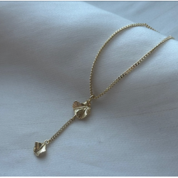 Y-Halskde NEW FOLIO forgyldt slv