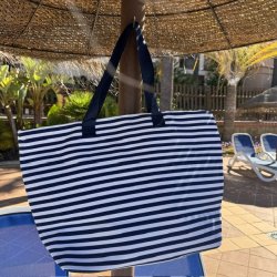 Strandtaske Stor Stribet